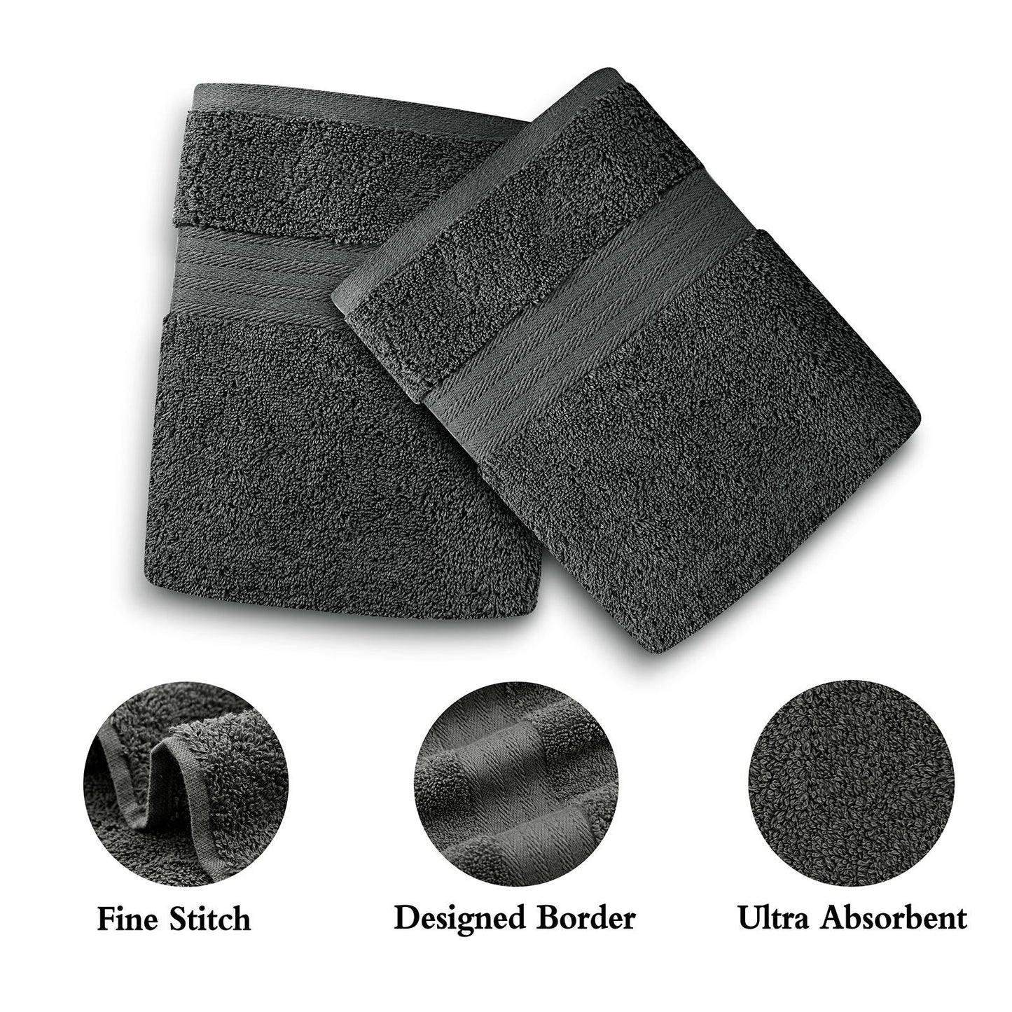 Cotton Bath Towels 4 Set (5 colours)