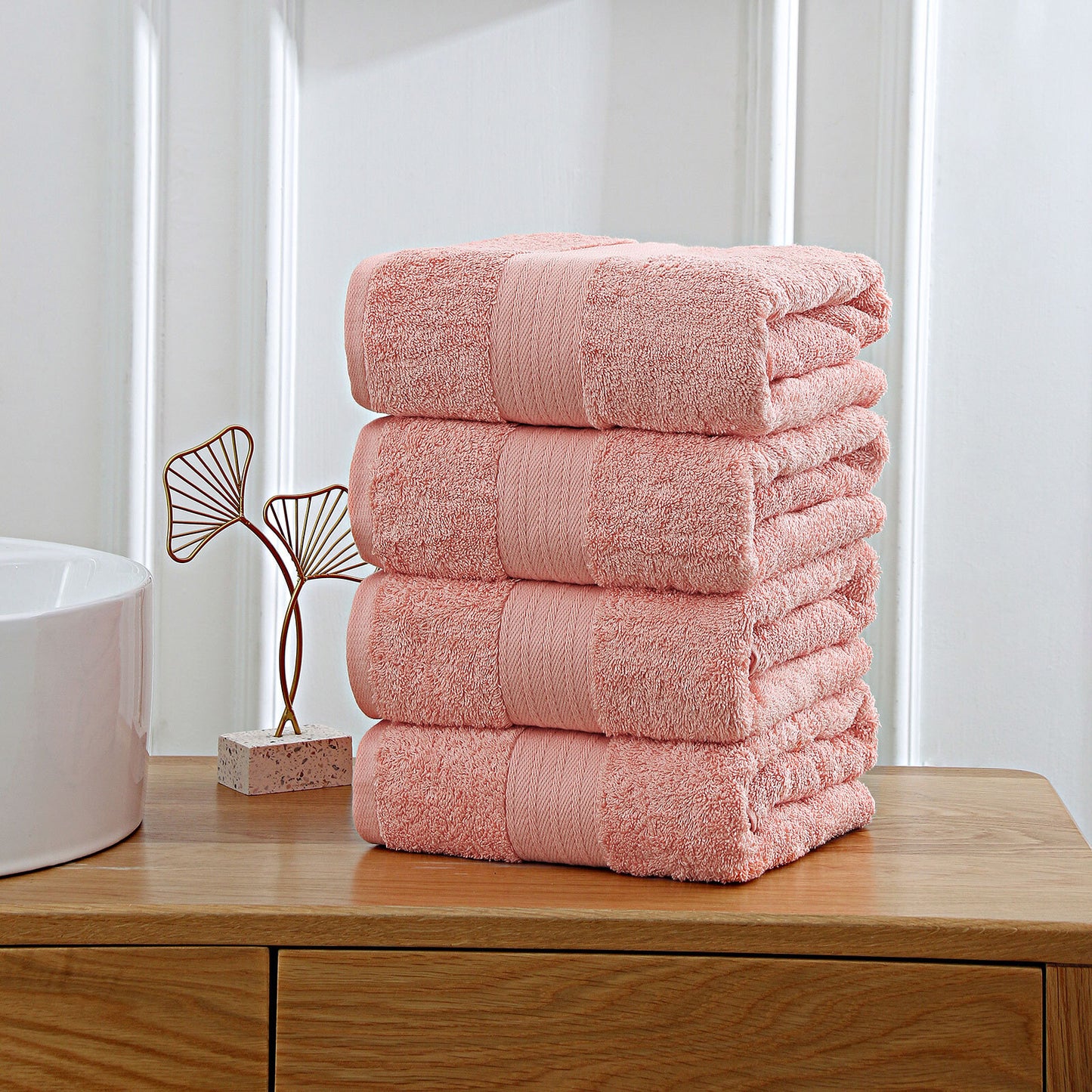 Cotton Bath Towels 4 Set (5 colours)