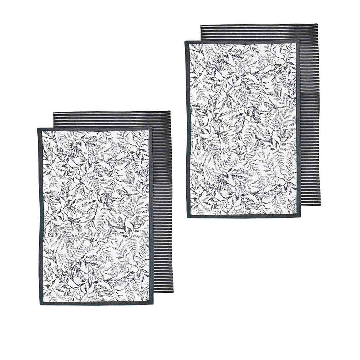 Floral Set of 4 Cotton Kitchen Towels (2 Colours)