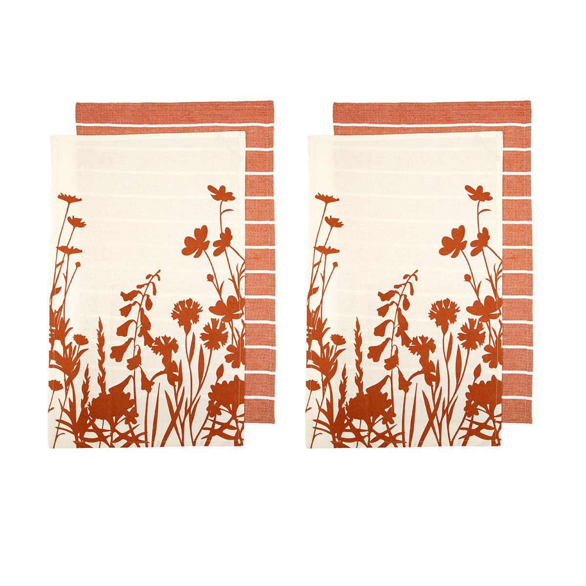Sanctuary Floral Cotton Kitchen Tea Towels Set 4