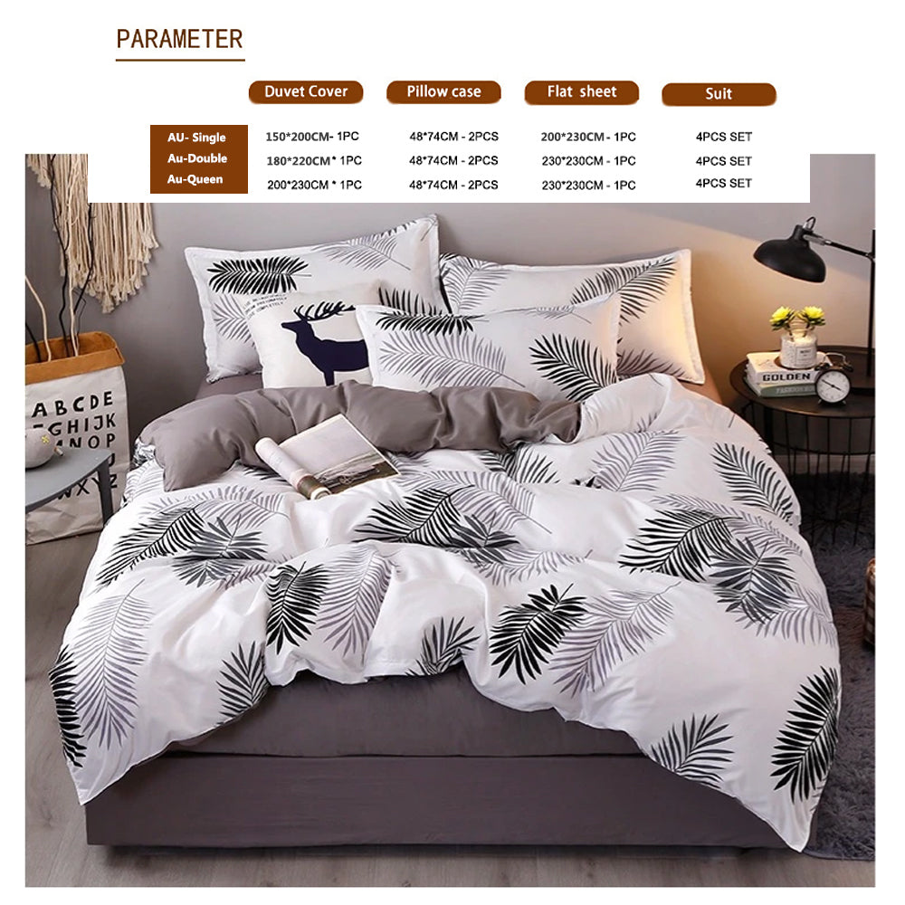 Palm Leaves Quilt Set - 4pcs