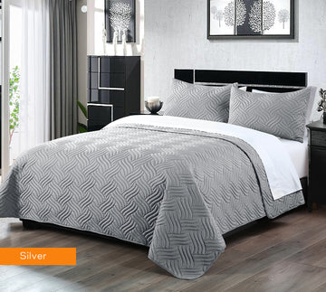 Embossed Comforter Set - 3 Piece (3 colours)
