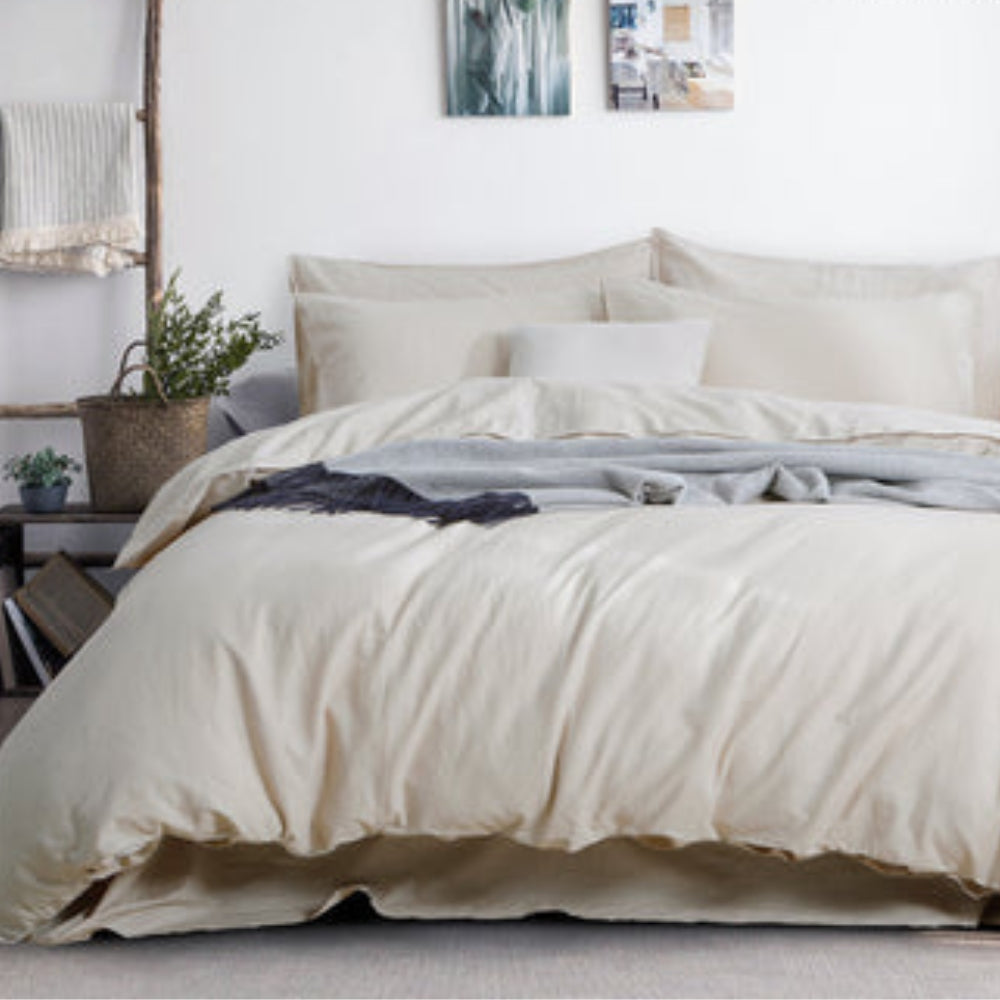 Linen Cotton Quilt Cover Set (3 colours)