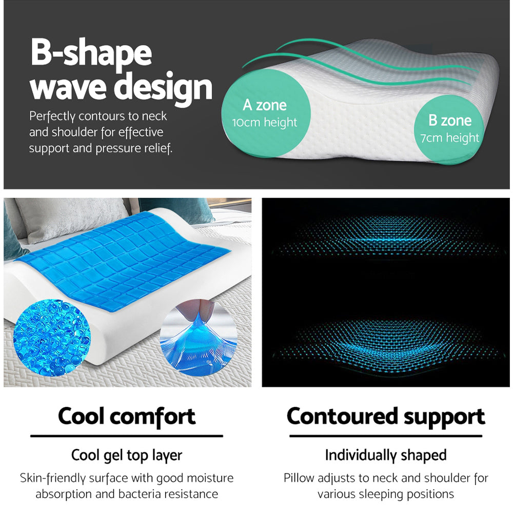 Cool Gell Memory Foam Pillows Set of 2