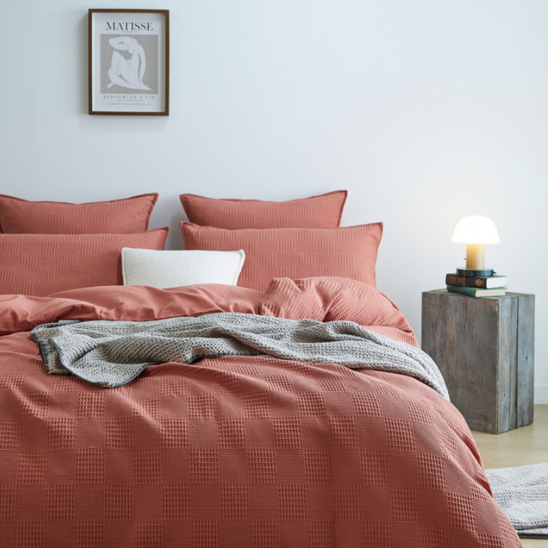 100% Cotton Waffle Quilt Cover Set (3 colours)