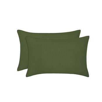 100% Linen Vintage Design Pair of Pillowcases (4 colours)