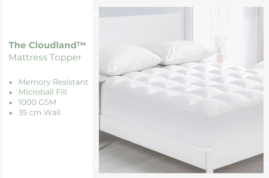Cloudland™ 1000GSM Memory Resistant Microball Fill Mattress Topper - Super King
