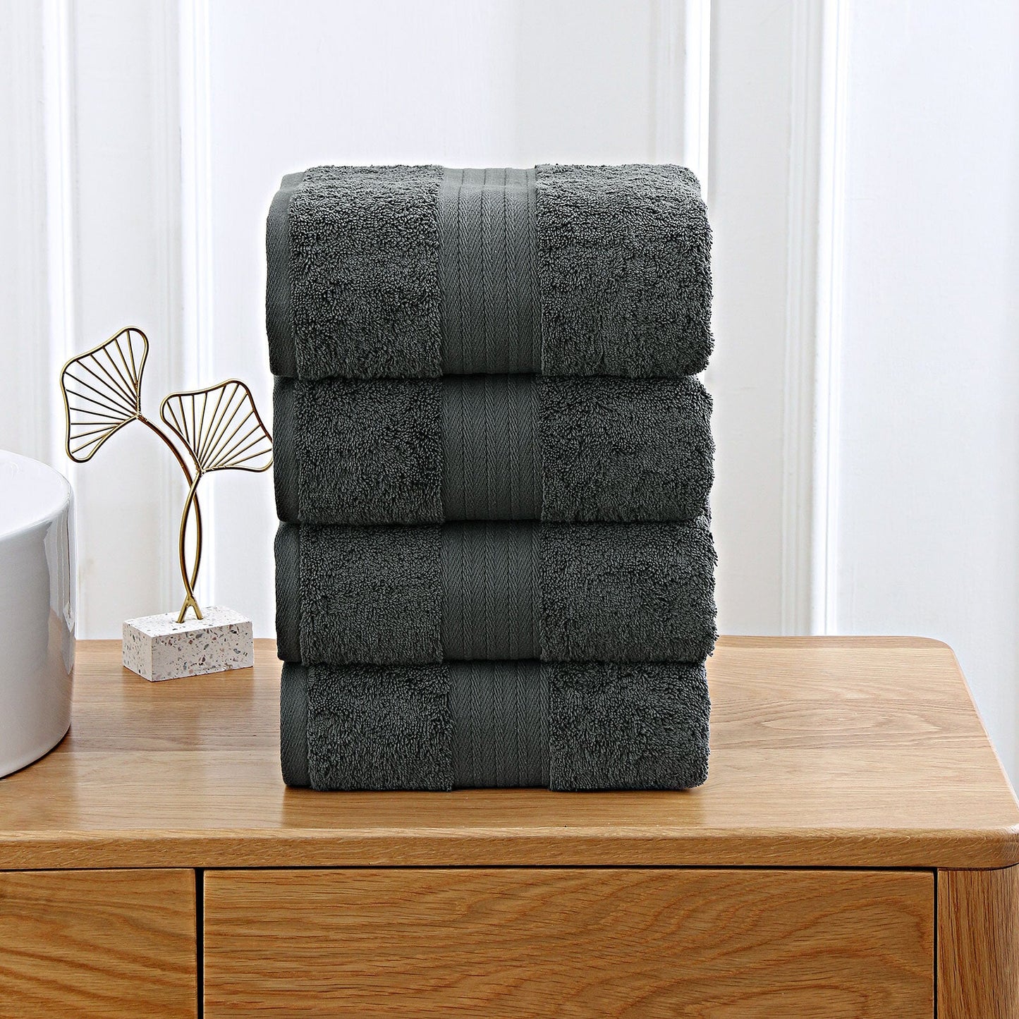 Cotton Bath Towels 4 Set (5 colours)