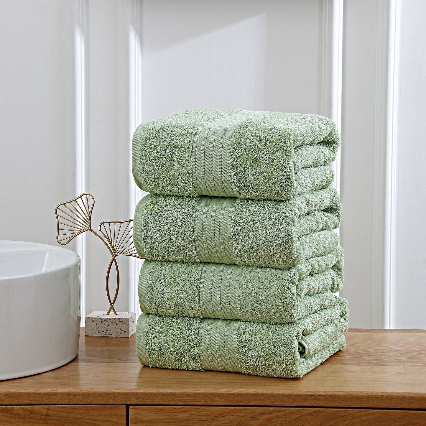 Cotton Bath Towels 4 Set (5 colours)