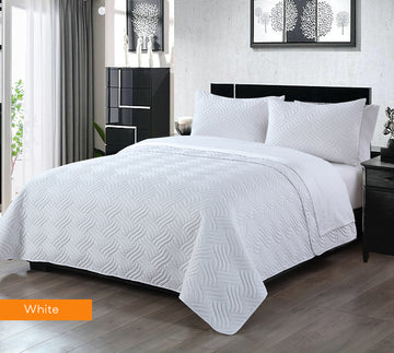 Embossed Comforter Set - 3 Piece (3 colours)