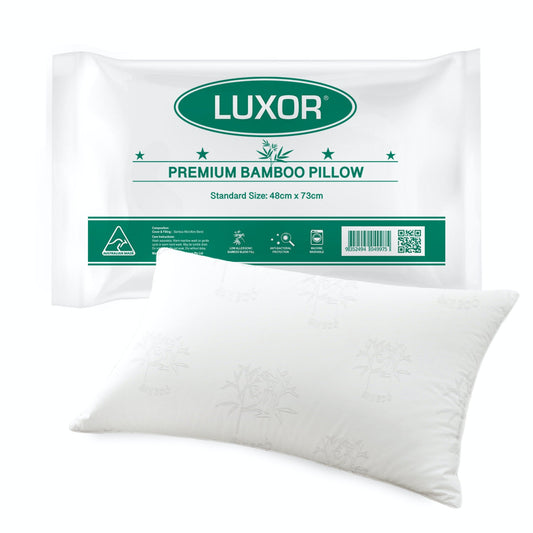 Luxor Australian Made Bamboo Cooling Pillow Standard Size - 1 Pack, 2 Pack, 4 Pack