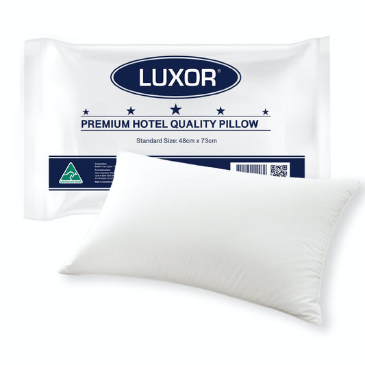 Luxor Australian Made Hotel Quality Pillow - Standard Size- 1 Pack, 2 Pack, 4 Pack