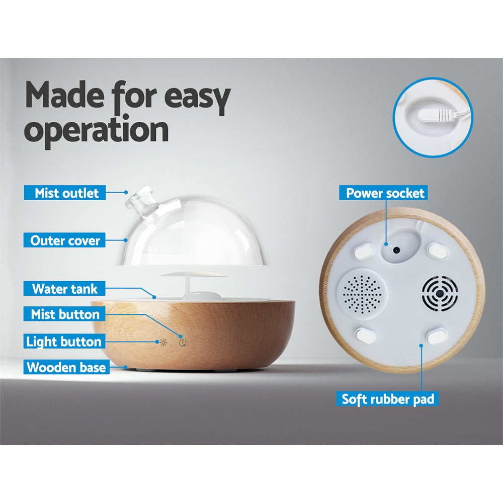 Aroma Diffuser Aromatherapy Humidifier Purifier Essential Oil LED Glass