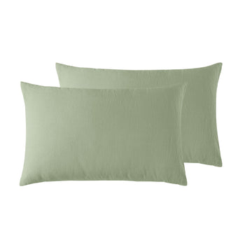 100% Linen Vintage Design Pair of Pillowcases (4 colours)