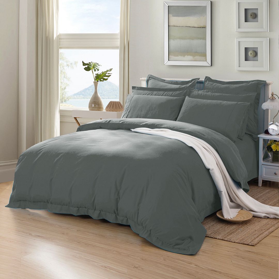 1000TC Quilt Duvet Cover Set - (8 colours)